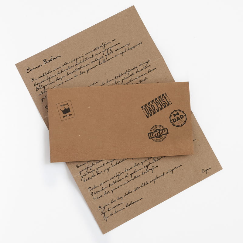 Babaya Özel Kişiselleştirilebilir Mesajlı Mektup