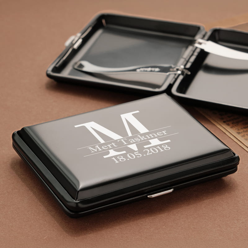 Baş Harf Monogram Baskılı Kişiye Özel Sigara Tabakası
