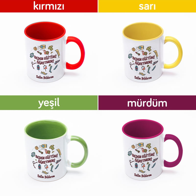 Beden Eğitimi Öğretmenine İsimli Kahve Kupası