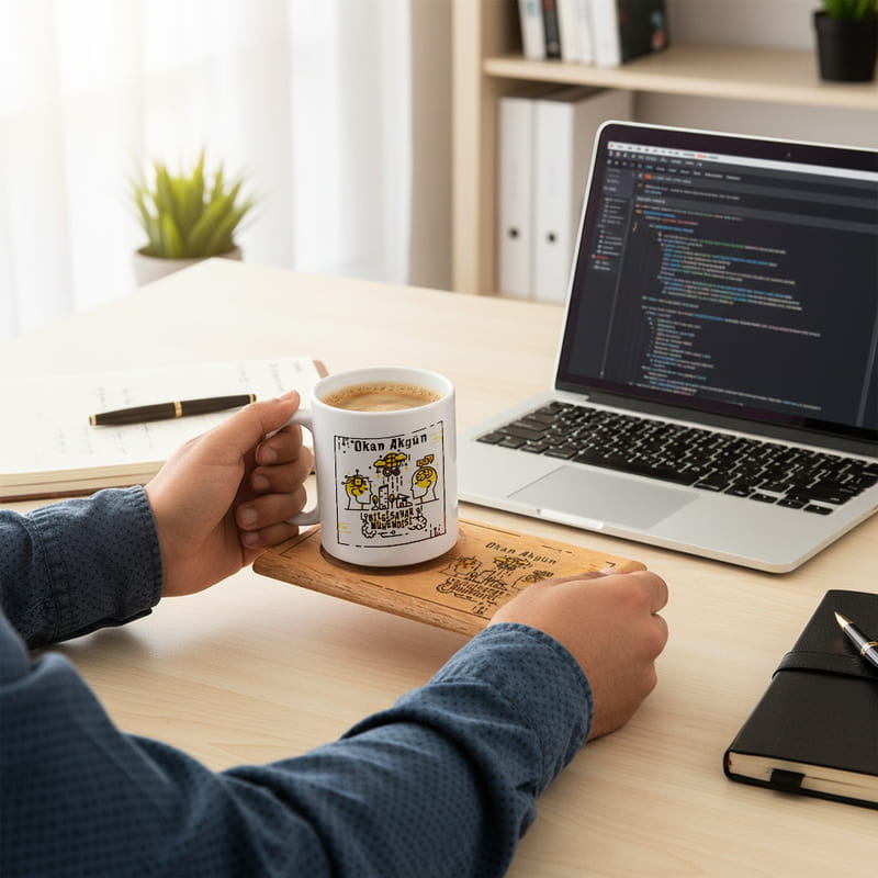 Bilgisayar Mühendislerine Hediye Kişiye Özel Kupa Sunum Seti