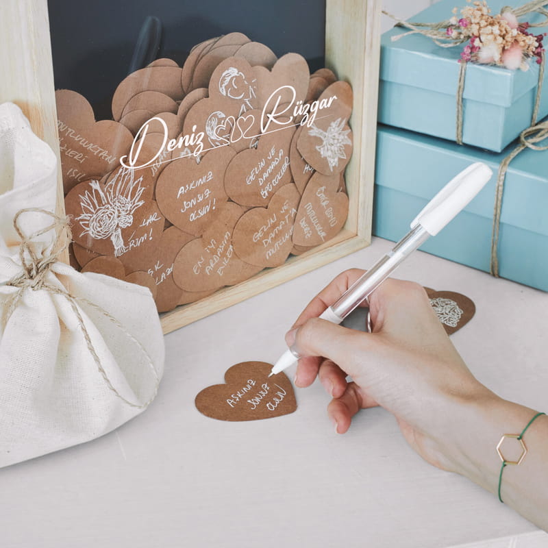 Birleşen Kalpler İsim Yazılı Düğün Anı Kumbarası