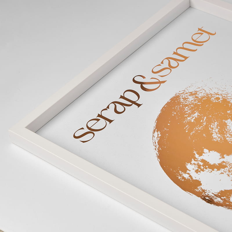 Bizim Ay Fazımız Gold Kaplama Fotoğraf Çerçevesi - 30 x 40 cm