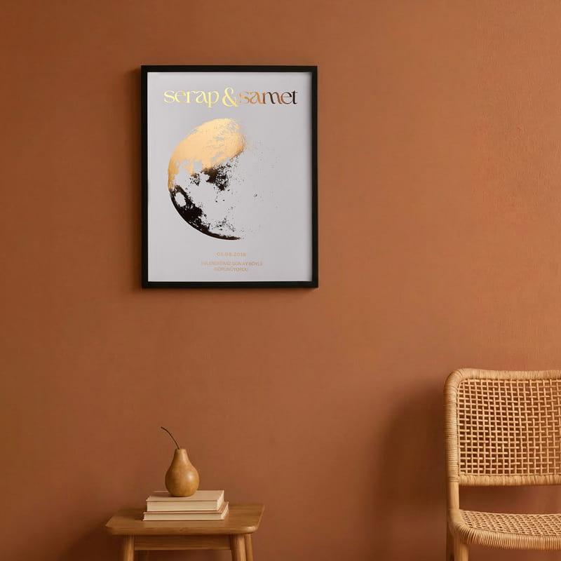 Bizim Ay Fazımız Gold Kaplama Fotoğraf Çerçevesi - 30 x 40 cm
