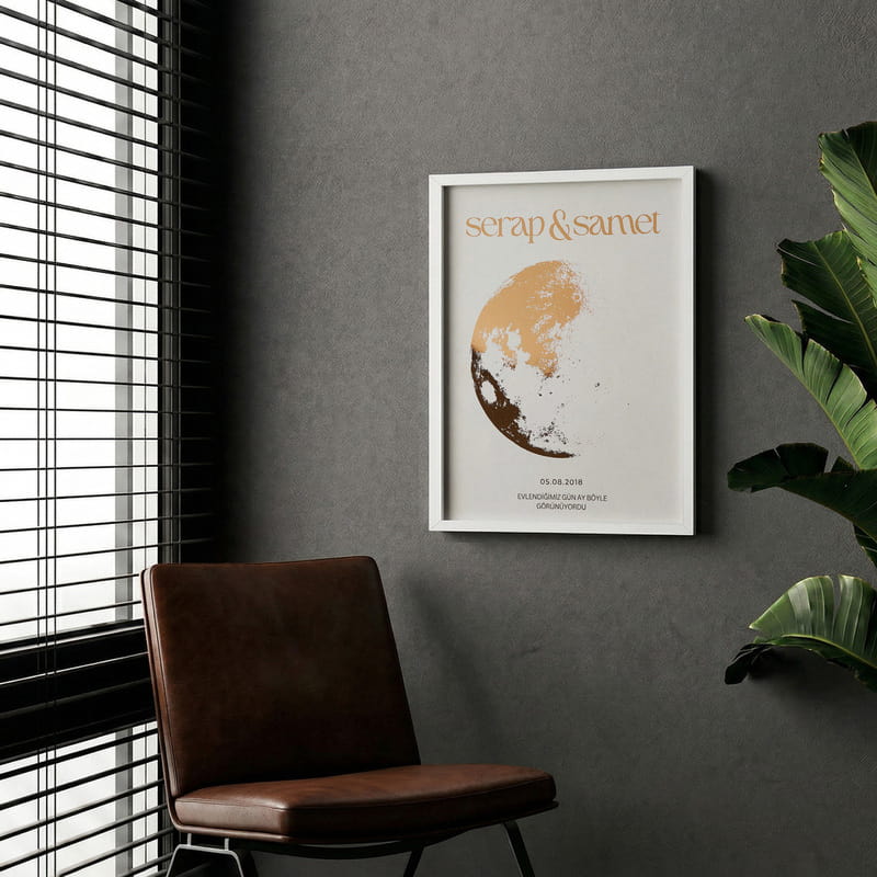 Bizim Ay Fazımız Gold Kaplama Fotoğraf Çerçevesi - 30 x 40 cm