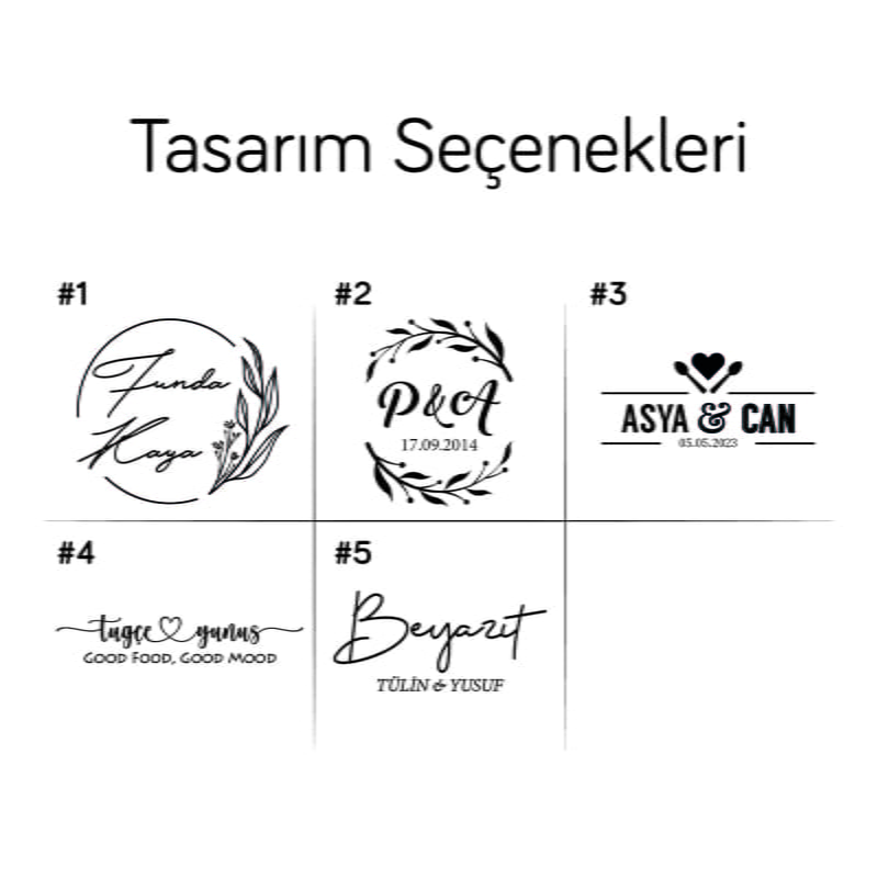 Botanik Dallar İsme Özel Kesim Tahtası - Tasarım Seçenekli