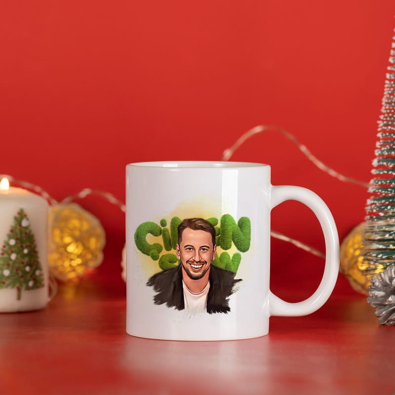 Cem İşçiler & Fazlı Polat Karikatür Baskılı Çimen Kupa Bardak