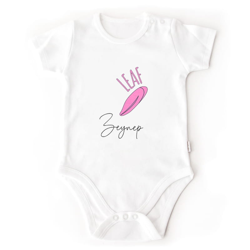 Çiçek Tasarımlı İsime Özel Anne Tişört Bebek Body Kombini