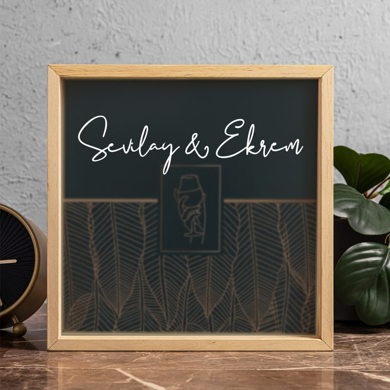 Çiftlere Özel Ahşap Şarap Mantarı Koleksiyon Kutusu