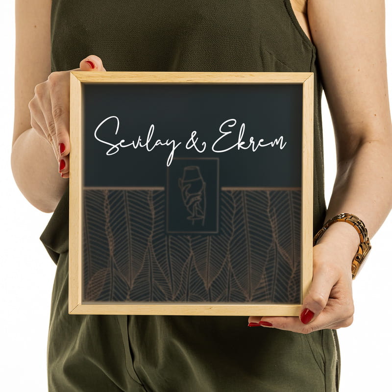 Çiftlere Özel Ahşap Şarap Mantarı Koleksiyon Kutusu