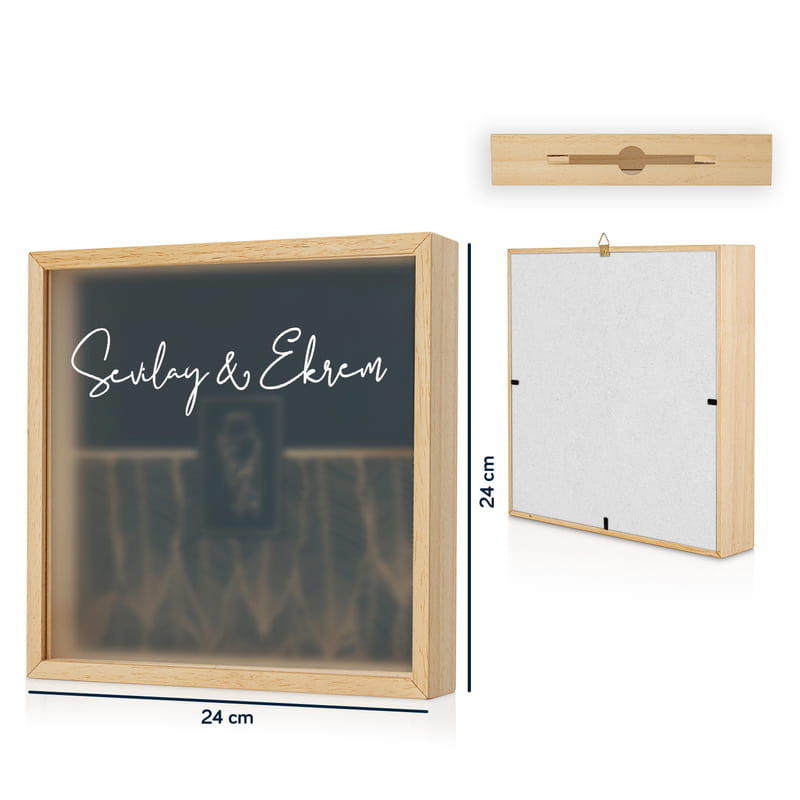 Çiftlere Özel Ahşap Şarap Mantarı Koleksiyon Kutusu