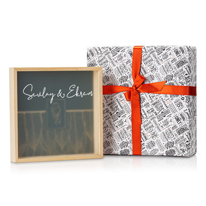 Çiftlere Özel Ahşap Şarap Mantarı Koleksiyon Kutusu