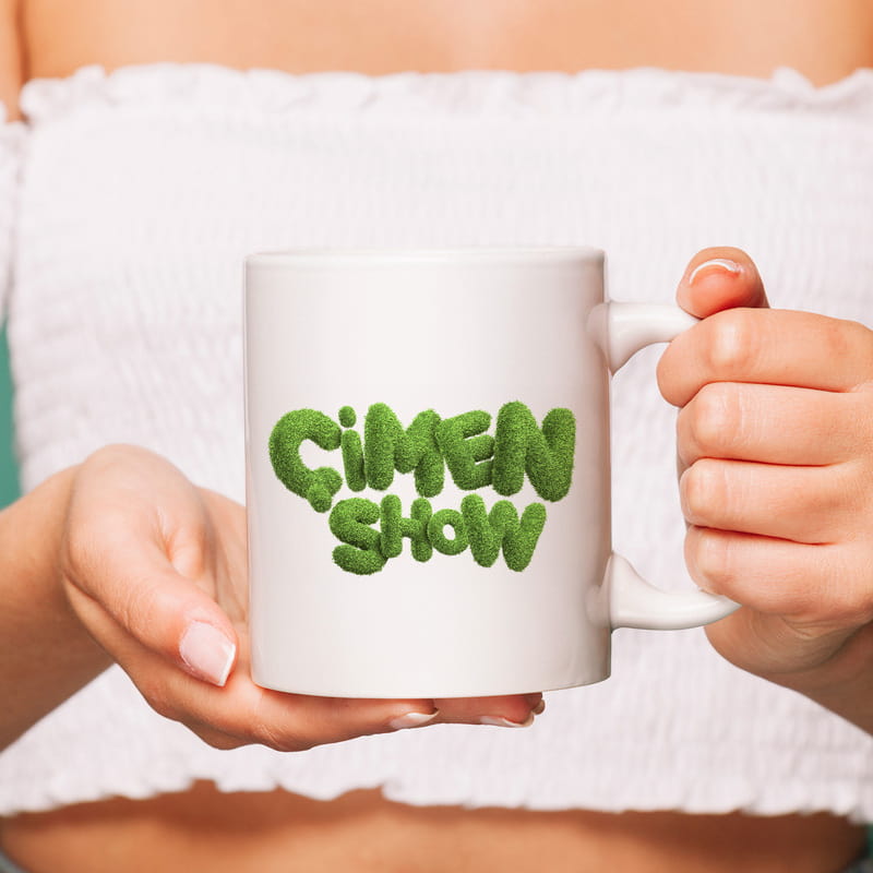 Çimen TalkShow Logo Tasarımlı Porselen Kupa