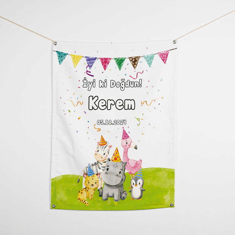 Çocuk & Bebek İsimli Doğum Günü Pankartı - 70 x 95 cm