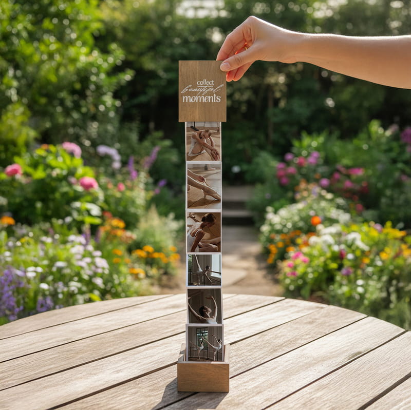 Collect Beautiful Moments 10 Fotoğraflı Akordiyon Ahşap Kutu