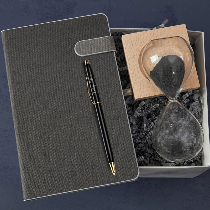 Defter ve Kum Saati Ofis Hediye Kutusu