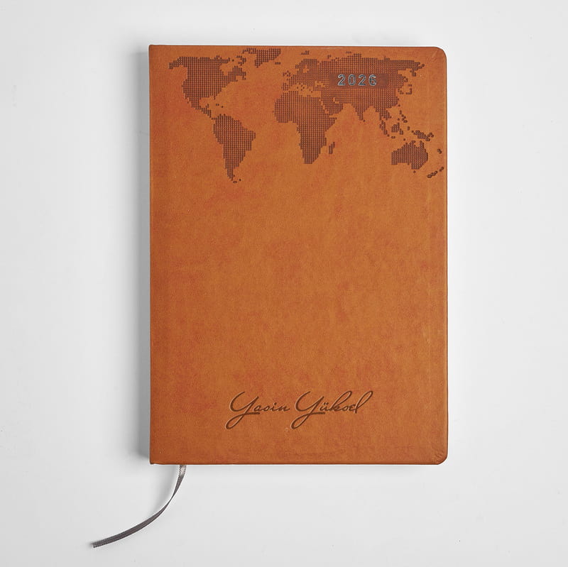 Deri Kapaklı İsme Özel 2026 Ajanda - Tasarım Seçenekli