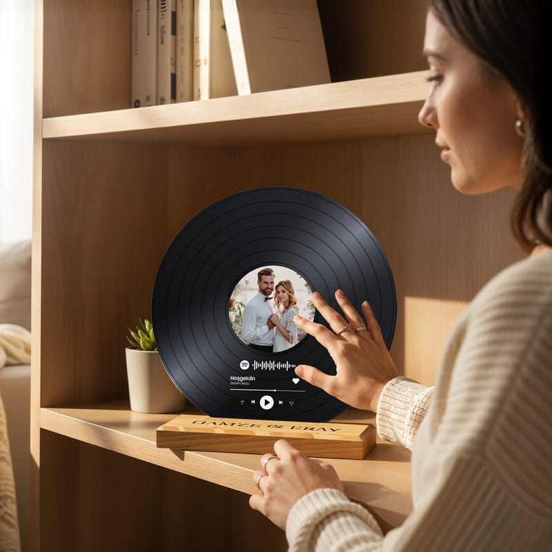 Düğün Giriş Müziği Tasarımlı Kişiye Özel Hatıralık Plak