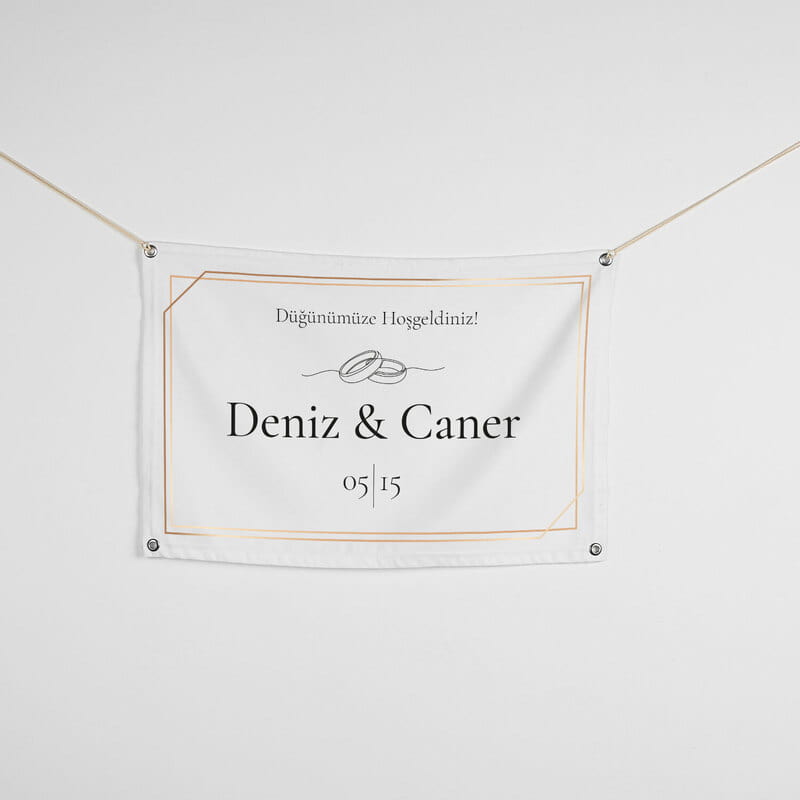Düğün Hatırası İsme Özel Düğünümüze Hoşgeldiniz Pankartı - 45 x 70 cm