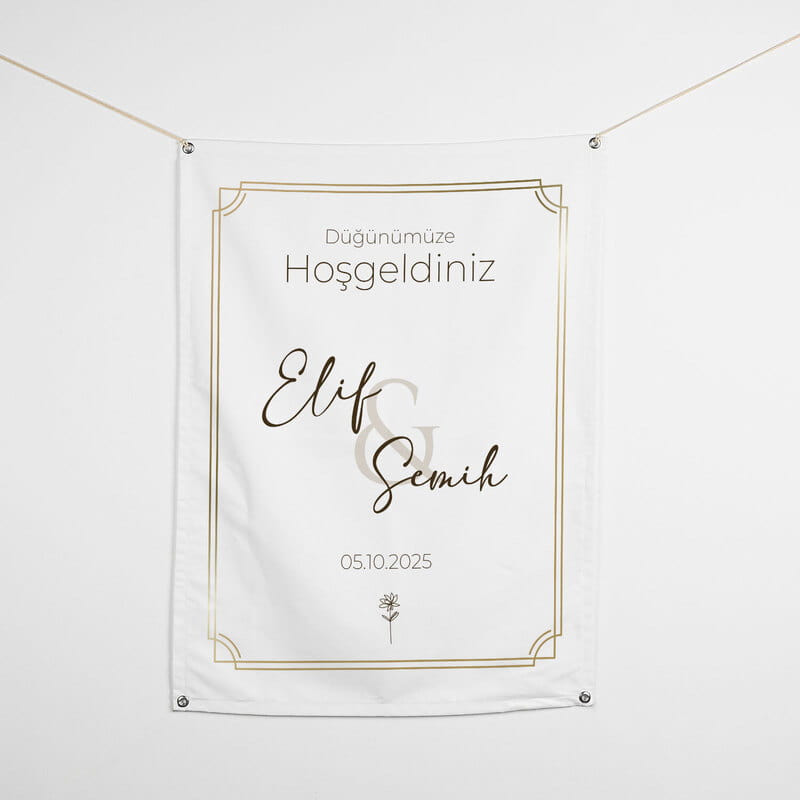 Düğün İsimli Hoşgeldiniz Pankartı - 70 x 95 cm