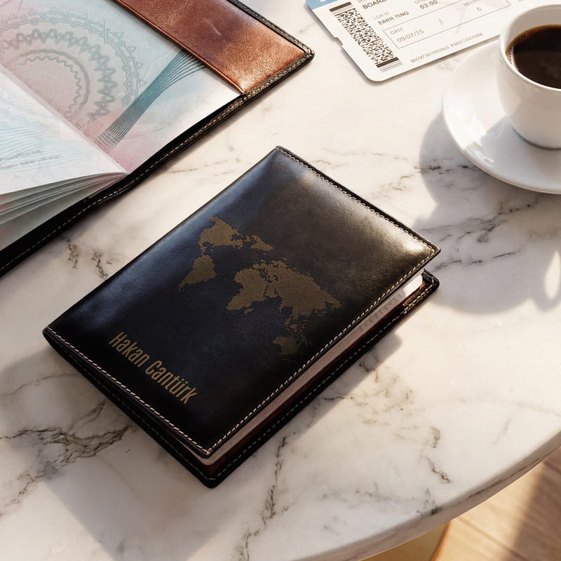 Dünya Tasarımlı Deri Pasaportluk