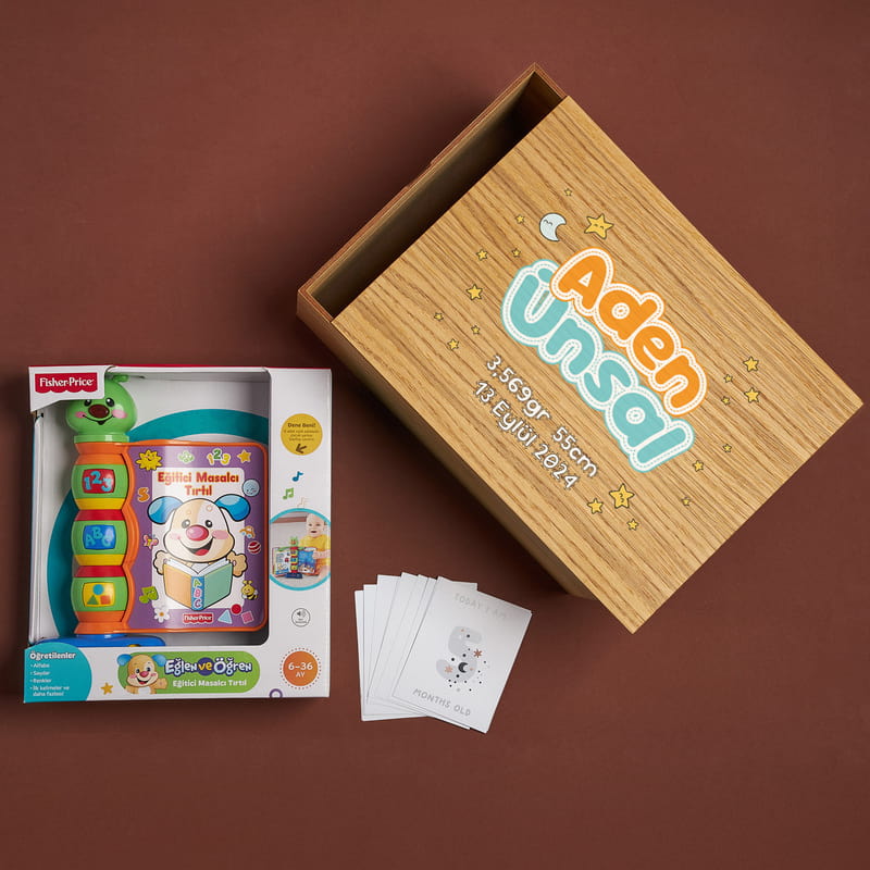 Eğitici Eğlen & Öğren İsimli Ahşap Oyuncak Kutusu