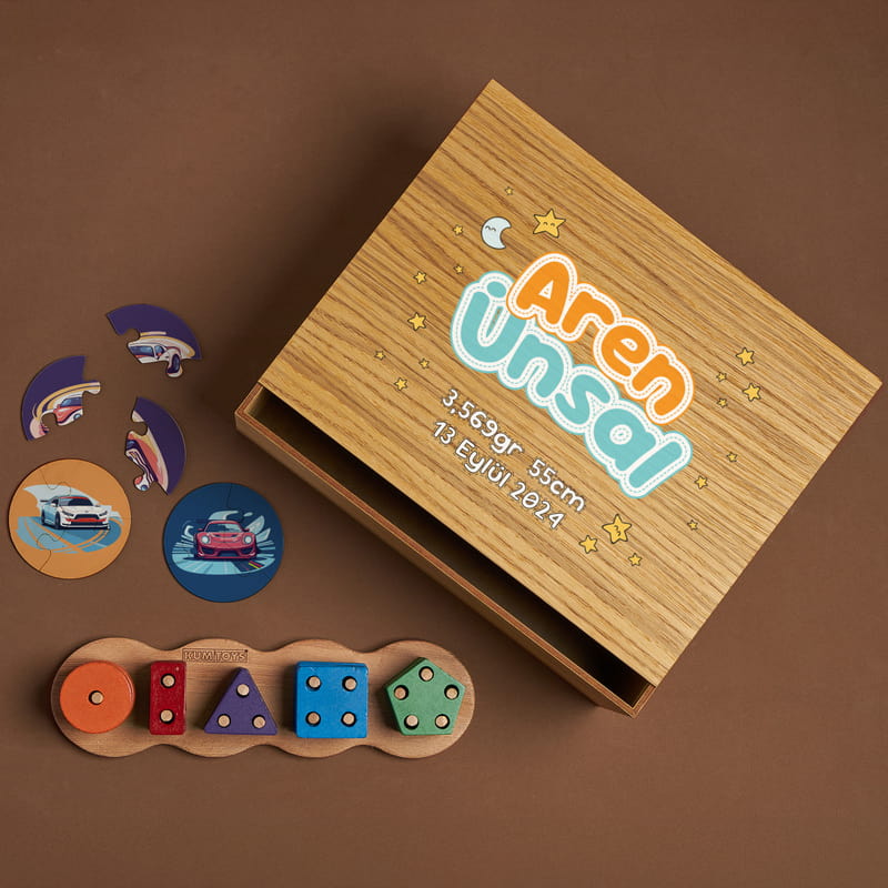 Eğitici Hediye Seti İsimli Ahşap Oyun Kutusu