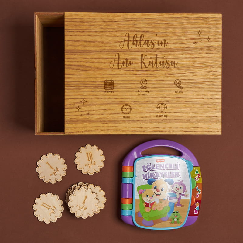 Eğlenceli Hikayeler Oyuncaklı Ahşap Anı Kutusu
