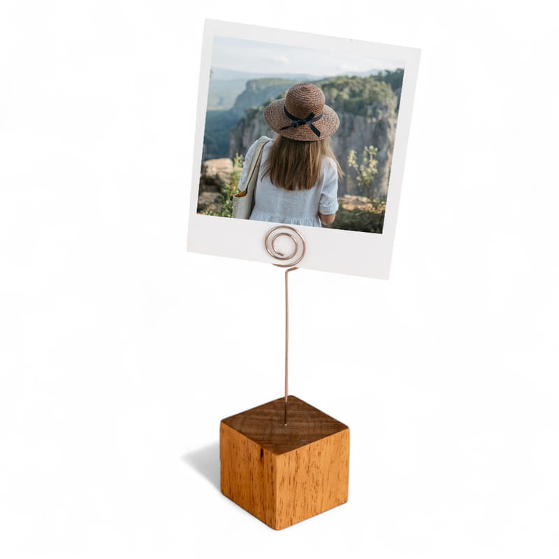 El Yapımı Doğal Ağaç Kaideli Fotoğraf Tutucu 3lü Set