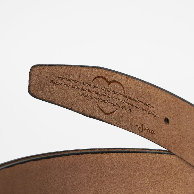 En İyi Babalara Kişiye Özel Mesajlı Deri Kemer