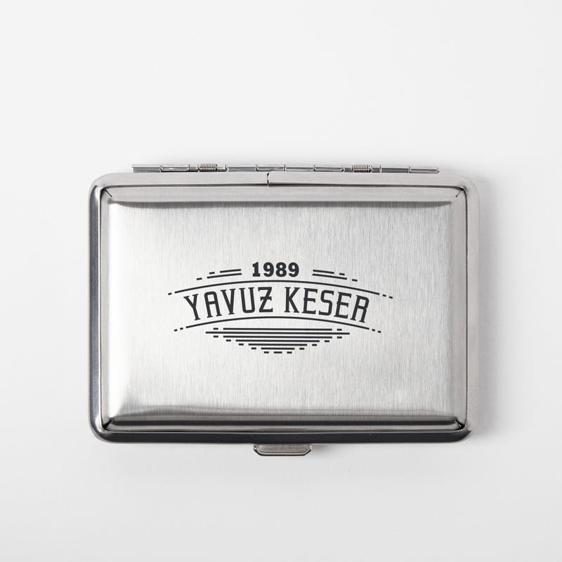 Erkeğe Hediye İsim Yazılı Metal Sigara Tabakası