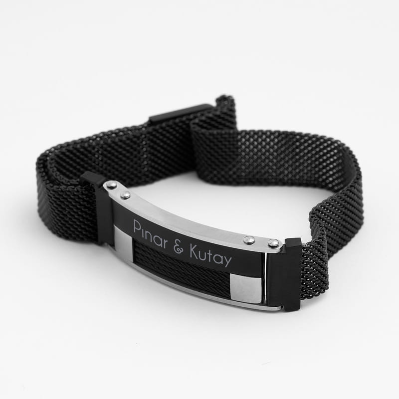 Erkeğe Özel İsim Yazılı Magnetli Bileklik