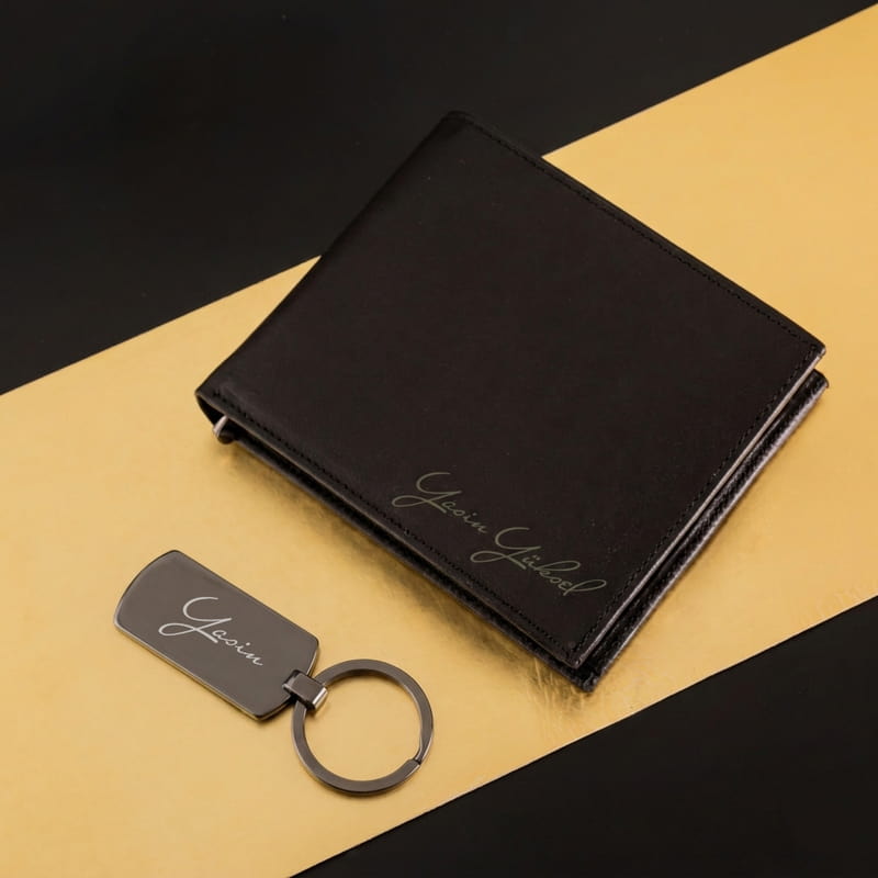 Erkek Cüzdan Anahtarlık Hediye Seti - Hakiki Deri