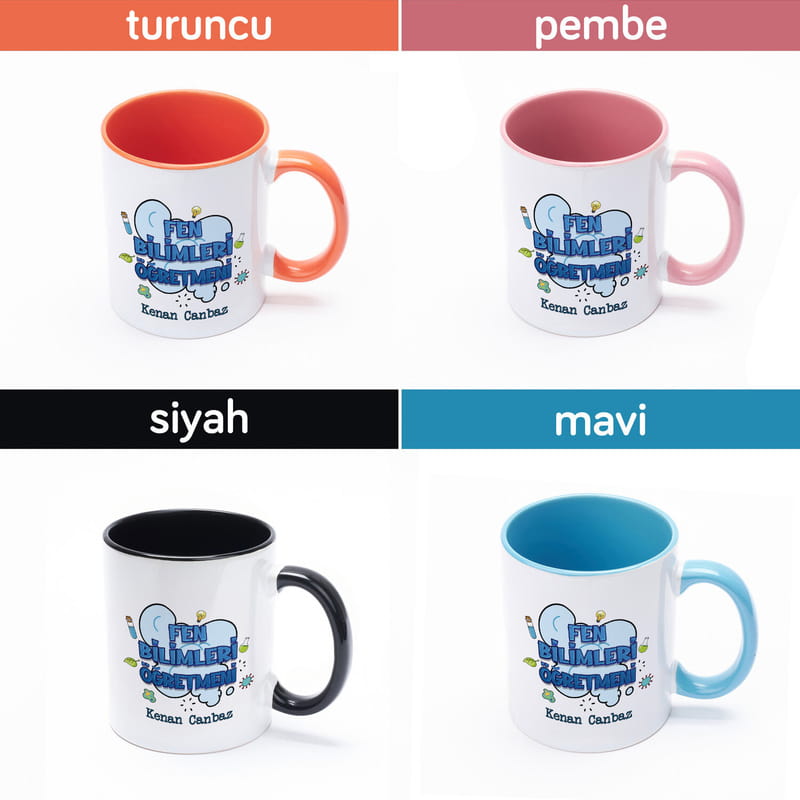 Fen Bilimleri Öğretmenine Özel İsimli Kahve Kupası