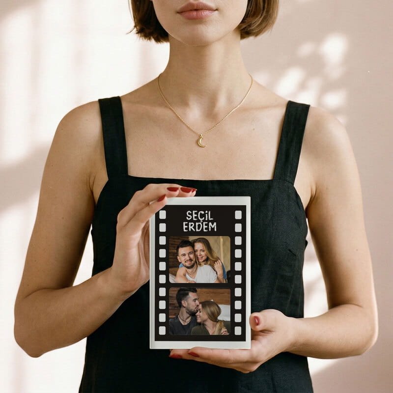 Film Şeridi Tasarımlı Fotoğraflı Akrilik Çerçeve
