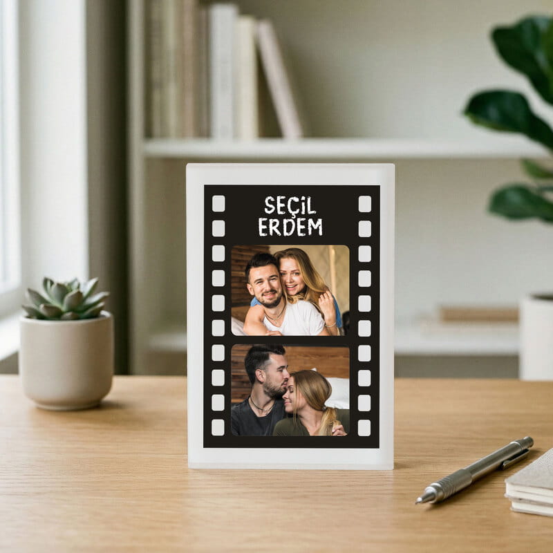 Film Şeridi Tasarımlı Fotoğraflı Akrilik Çerçeve