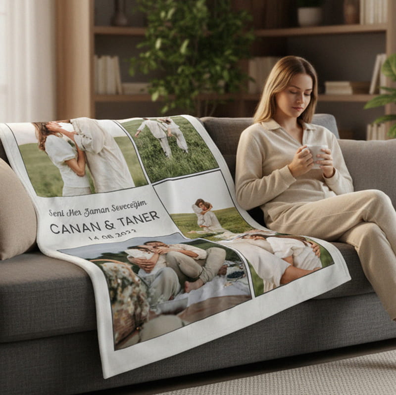 Fotoğraf Baskılı Televizyon Battaniyesi - Tek Kişilik Battaniye
