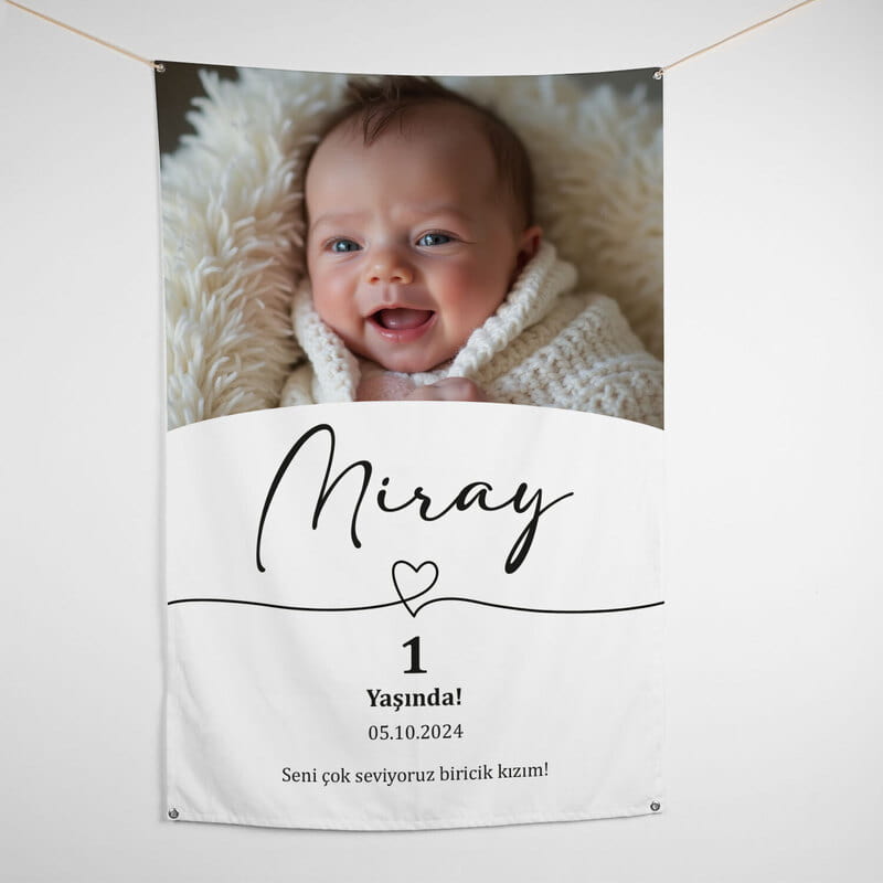 Fotoğraf & İsimli Büyük Boy Doğum Günü Pankartı - 95 x 145 cm
