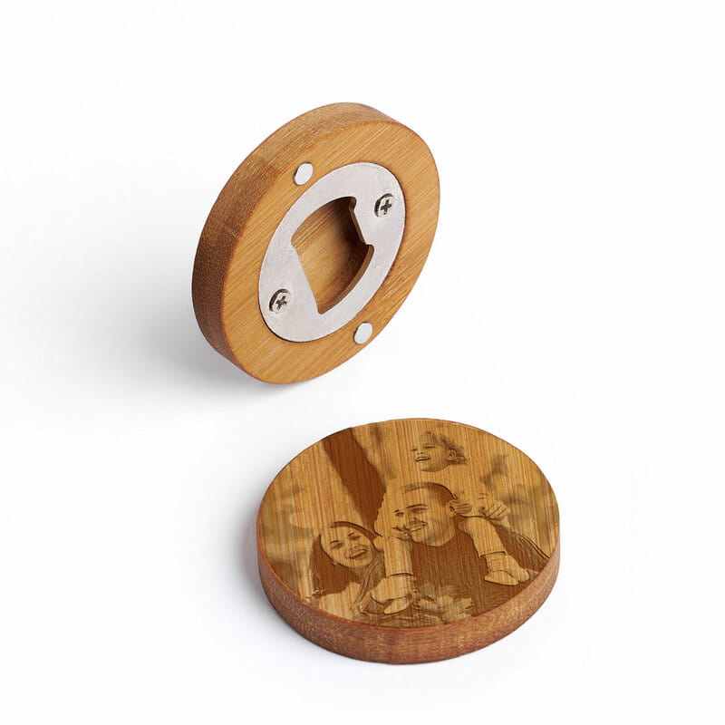 Fotoğraf İşlemeli Bambu Magnet Açacak