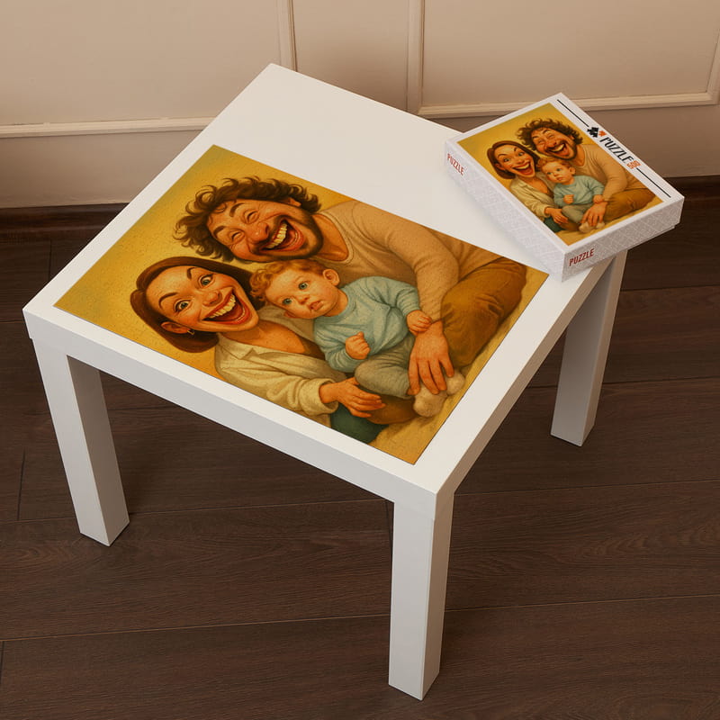 Fotoğrafınıza Özel Karikatür Baskılı 500 Parça Puzzle