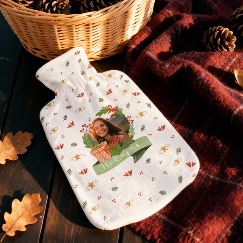 Fotoğrafınıza Özel Tasarım Yılbaşı Hediyesi Sıcak Su Torbası