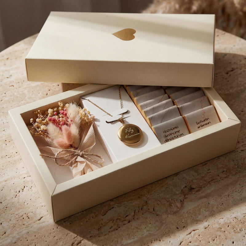 Fotoğraflı Anı Kolyeli Premium Anne Kutusu