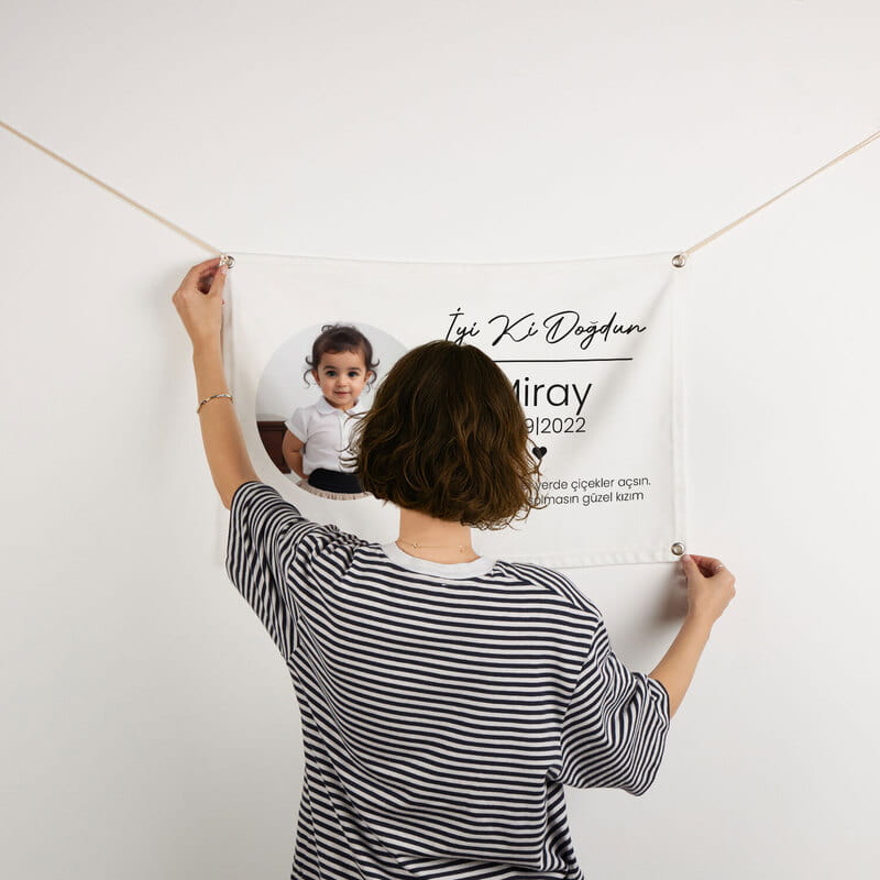 Fotoğraflı Doğum Günü Parti Pankartı - 45 x 70 cm