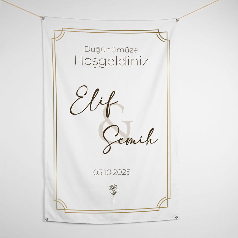 Gelin Damat İsimli Düğünümüze Hoşgeldiniz Afişi - 95 x 145 cm