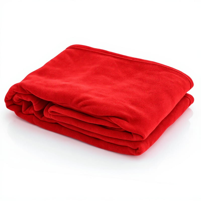 Giyilebilir Kollu Kırmızı Polar Battaniye - Tek Kişilik TV Battaniyesi