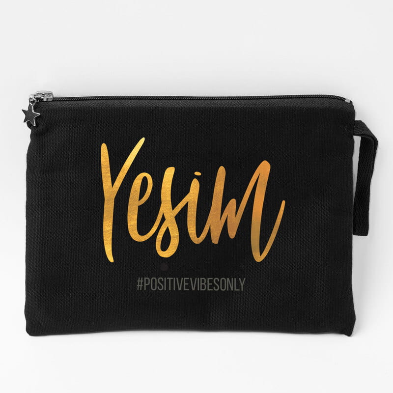 Gold İsim Baskılı Makyaj Çantası