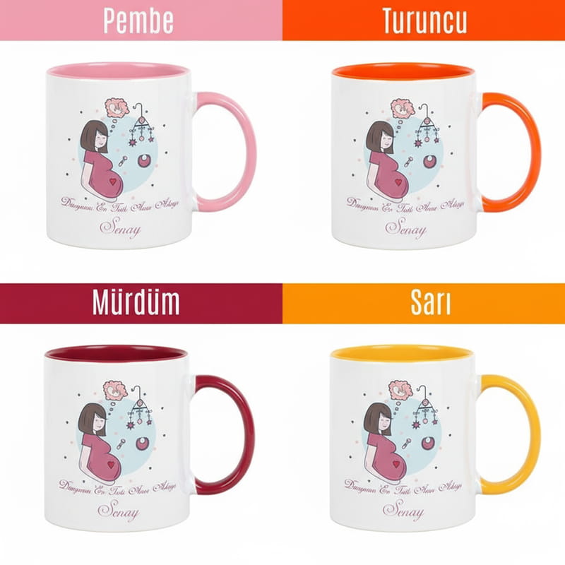 Hamilelere Özel İsim Yazılı Kahve Kupası
