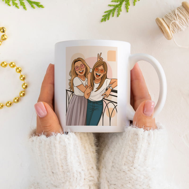 İllüstrasyon Fotoğraflı Kupa Bardak