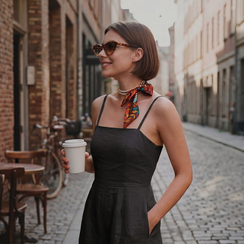 İncili Kolyeli 3’lü Şık Fular Hediye Seti