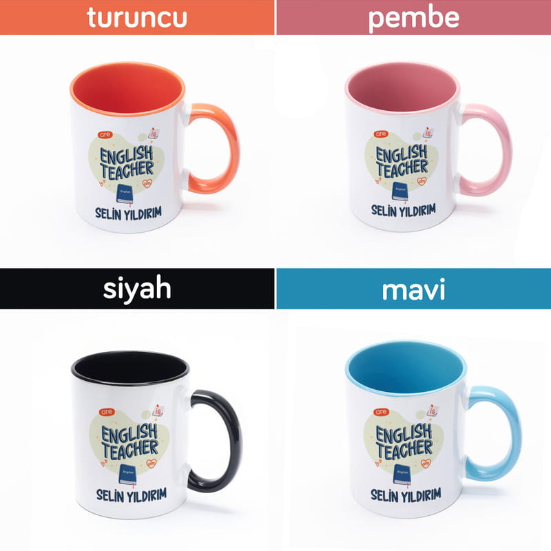 İngilizce Öğretmenine Özel İsimli Kupa Bardak