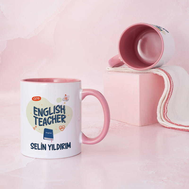 İngilizce Öğretmenine Özel İsimli Kupa Bardak